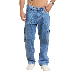 STUDIO NEXX Mens Baggy fit Denim Cargo