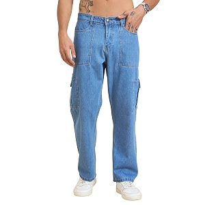 STUDIO NEXX Mens Baggy fit Denim Cargo