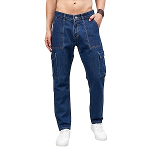 STUDIO NEXX Mens Loose Fit Cargo Jeans