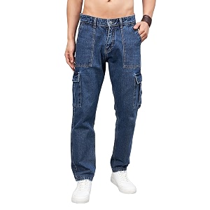 STUDIO NEXX Mens Loose Fit Cargo Jeans
