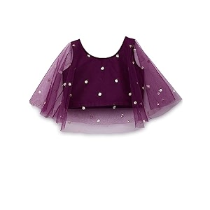 studio rasa girls net sequins embroidered kids cape top for festive wedding
