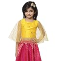 studio rasa Girls Net Sequins Embroidered Kids Cape Top for Festive Wedding