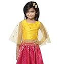 studio rasa Girls Net Sequins Embroidered Kids Cape Top for Festive Wedding