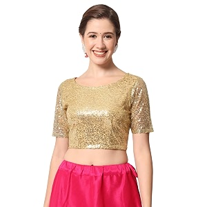 studio rasa Womens Net Sequin Embroidered Sheer