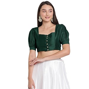 studio rasa Womens Silk Blend Printed V-Neck
