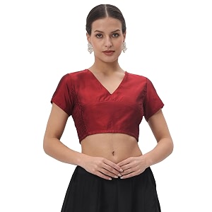 studio rasa Womens Silk Blend Stretchable Crop