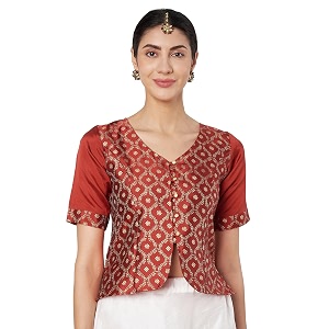 studio rasa Womens Silk Blend Block Printed