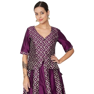 studio rasa Womens Silk Blend Block Printed
