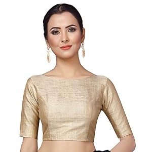 Studio Shringaar Polyester Womens Golden Readymade Saree