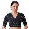 Studio Shringaar Women39s Black Cotton Handloom Ikat