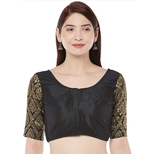 Studio Shringaar Womens Brocade Sleeves Saree Blouse