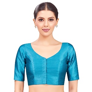 Studio Shringaar Womens Brocade Half Sleeve Bright