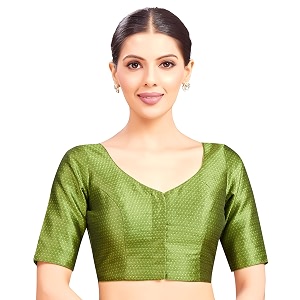 Studio Shringaar Womens Brocade Half Sleeve Bright