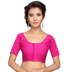 Studio Shringaar Womens Brocade Half Sleeve Bright