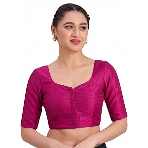 Studio Shringaar Womens Brocade Half Sleeve Bright