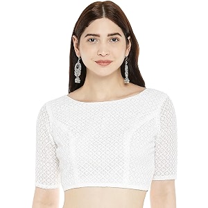 Studio Shringaar Womens Chikankari Saree Blouse with