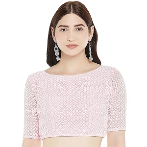 Studio Shringaar Womens Chikankari Saree Blouse with
