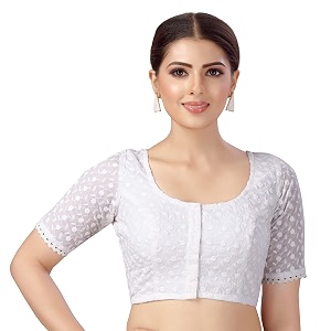 Studio Shringaar Womens Cotton Half Sleeves Chikankari