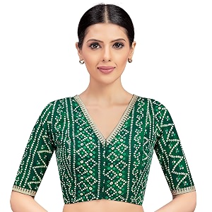 Studio Shringaar Womens Cotton Bandhni Printed