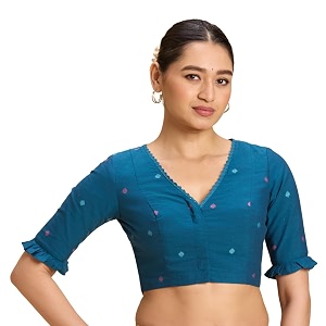 Studio Shringaar Womens Handloom Cotton Jamdani Border