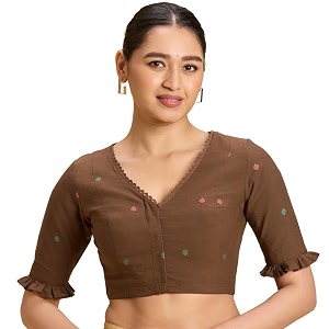 Studio Shringaar Womens Handloom Cotton Jamdani Border