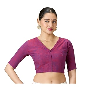 Studio Shringaar Womens Handloom Cotton Side Stretchable