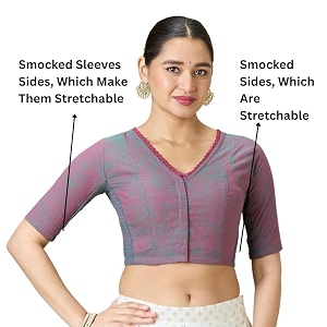 Studio Shringaar Womens Handloom Cotton Side Stretchable