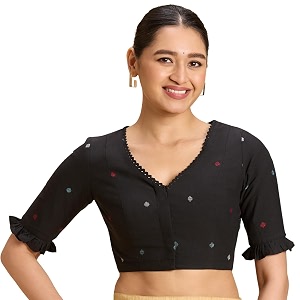 Studio Shringaar Womens Handloom Cotton Jamdani Border