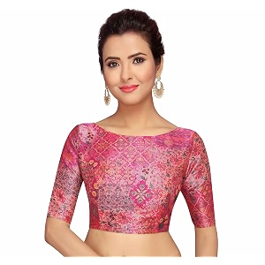 Studio Shringaar Womens Polyester Printed Saree Blouse