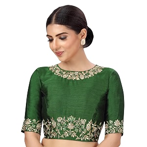 Studio Shringaar Womens Readymade Art Silk Embroidered