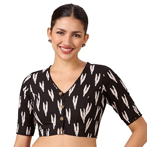 Studio Shringaar Womens Readymade Black Cotton Block