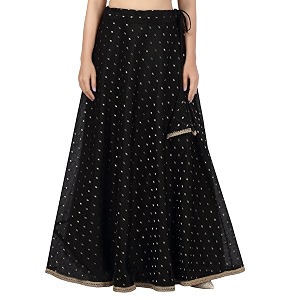 Studio Shringaar Womens Polyester Maxi Skirt