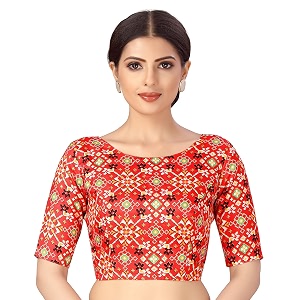 Studio Shringaar Women Crepe Readymade Ikkat Printed