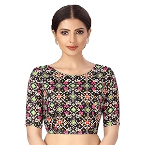 Studio Shringaar Women Crepe Readymade Ikkat Printed