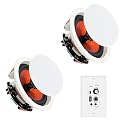 STUDIOFINIX 4-Inch Bluetooth Ceiling Speaker System with A 2-Channel Wall Amplifier,240W Max Power Output Pair - Perfect for Clear Sound in Living Room, Office, Kitchen, Basement & Covered Patio