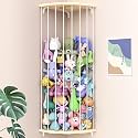 Wood Stuffed Animal Storage, Adjustable Corner Toy Organizer Plushie Holder