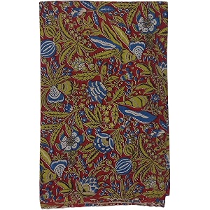 kalamkari printed cotton unstitched blouse kurthi long frock fabric material for women