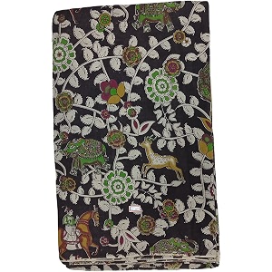 kalamkari printed cotton unstitched blouse kurthi long frock fabric material for women