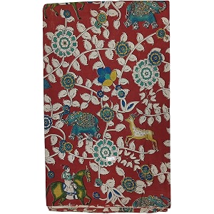 kalamkari printed cotton unstitched blouse kurthi long frock fabric material for women