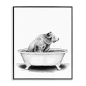 Stupell Industries 'Bear in Tub Rustic Bathroom', Framed Giclee Art, Black, 11 x 14