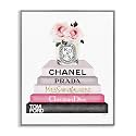 Stupell Industries 'Book Stack Fashion Candle Pink Rose', Framed Giclee Art, Gray, 24 x 30 Inches, Easy to Hang and Sturdy, Made in USA, by Amanda Greenwood
