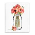 Stupell Industries Mason Jar Poppys, Design by Amanda Greenwood, 24x30, White Framed