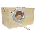 Sturdy Nest Box (S) - Cage Attachment, Hinged Lid, Perching Ledge - for Sugar Glider, Squirrel, Rat, Finch, Parakeet, Lovebird, Parrotlet, Lovebird, Canary, Cockatiel, Other Birds & Small Pets