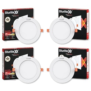 sturlite eco lyf 15w 3 in1 round led downlight warm neutral amp cool white color temperature 1200 lumens with cri tech for various ceiling types and rooms - pack of 4