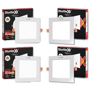 sturlite eco lyf 15w 3 in1 square led downlight warm neutral amp cool white color temperature 1200 lumens with cri tech for various ceiling types and rooms - pack of 4