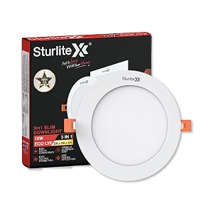 sturlite eco lyf 15w 3 in1 round led downlight warm neutral amp cool white color temperature 1200 lumens with cri tech for various ceiling types and rooms round pack of 1