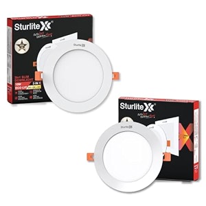 sturlite eco lyf 15w 3 in1 round led downlight warm neutral amp cool white color temperature 1200 lumens with cri tech for various ceiling types and rooms - pack of 2