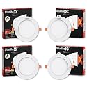 Sturlite Eco LYF 15W (3 in1) Round LED Downlight| Warm, Neutral &amp; Cool White Color Temperature| 1200 Lumens with CRI Tech for Various Ceiling Types and Rooms - (Pack of 4)