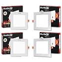 Sturlite Eco LYF 15W (3 in1) Square LED Downlight| Warm, Neutral &amp; Cool White Color Temperature| 1200 Lumens with CRI Tech for Various Ceiling Types and Rooms - (Pack of 4)
