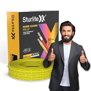 sturlite 4 sq mm copper wire 90 meter  isi marked 9997 pure copper  flexible multistrand pvc insulated electric wire  heat resistant anti rodent amp termite  wire for home amp office  yellow